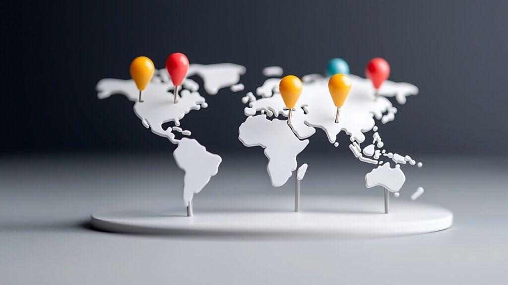 Globale Pins auf Weltkarte | Ungarn Kft