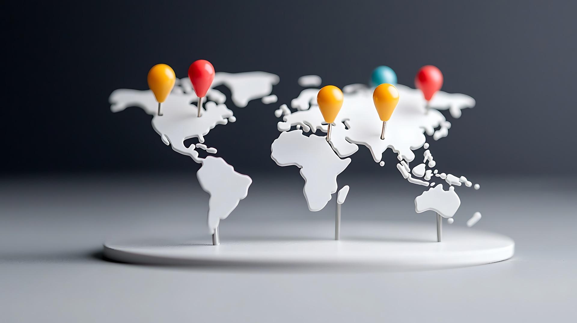 Globale Pins auf Weltkarte | Ungarn Kft