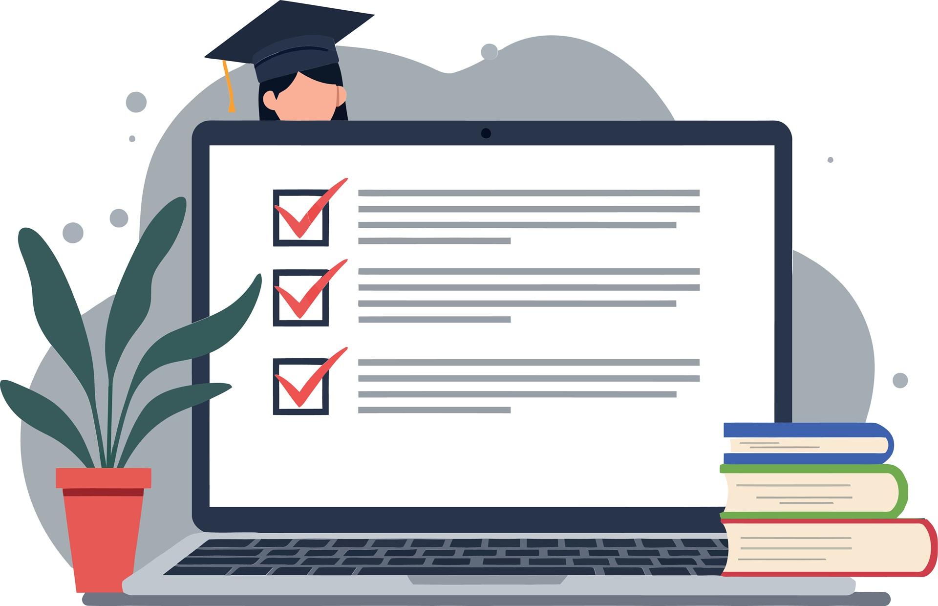 Digitale Checkliste zur Abschlussarbeit auf Laptop | Ghostwriter Agentur