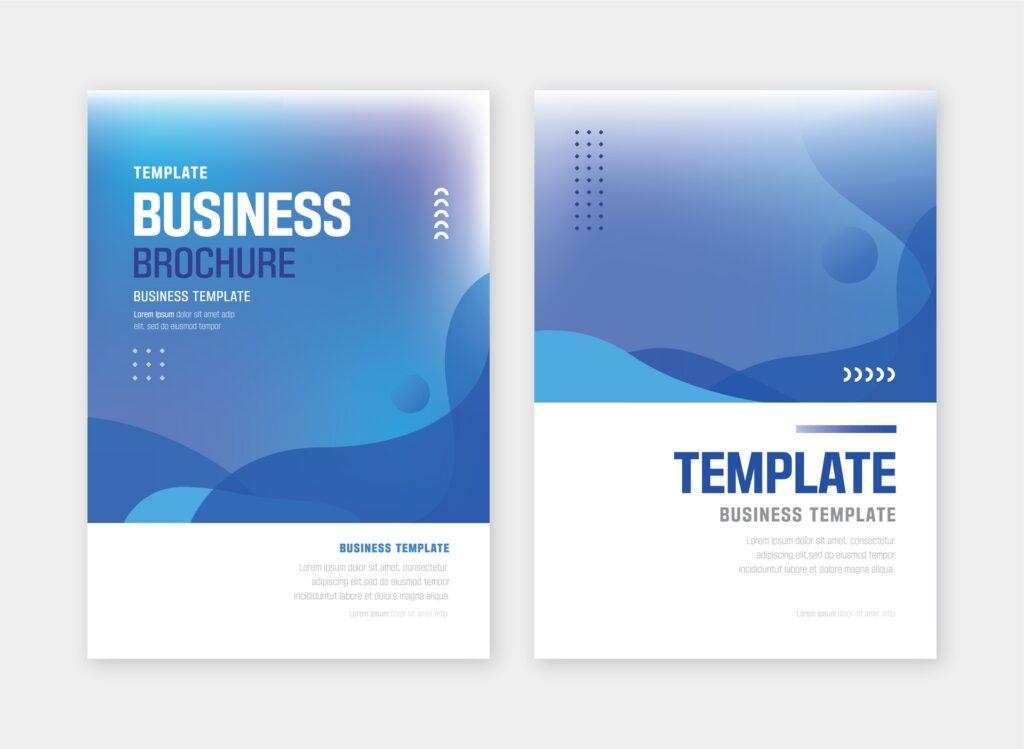 Moderne Flyer-Layouts in Blau | Tischprospekthalter